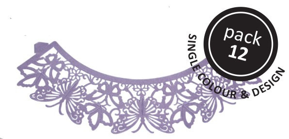 Cupcake Wrapper Schmetterlinge Flieder, 12 Stück