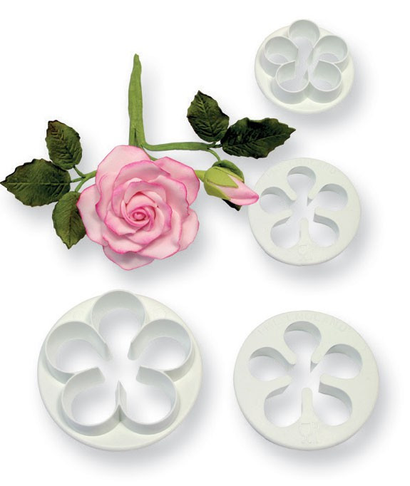 4er Set kleine Rosen Ausstecher