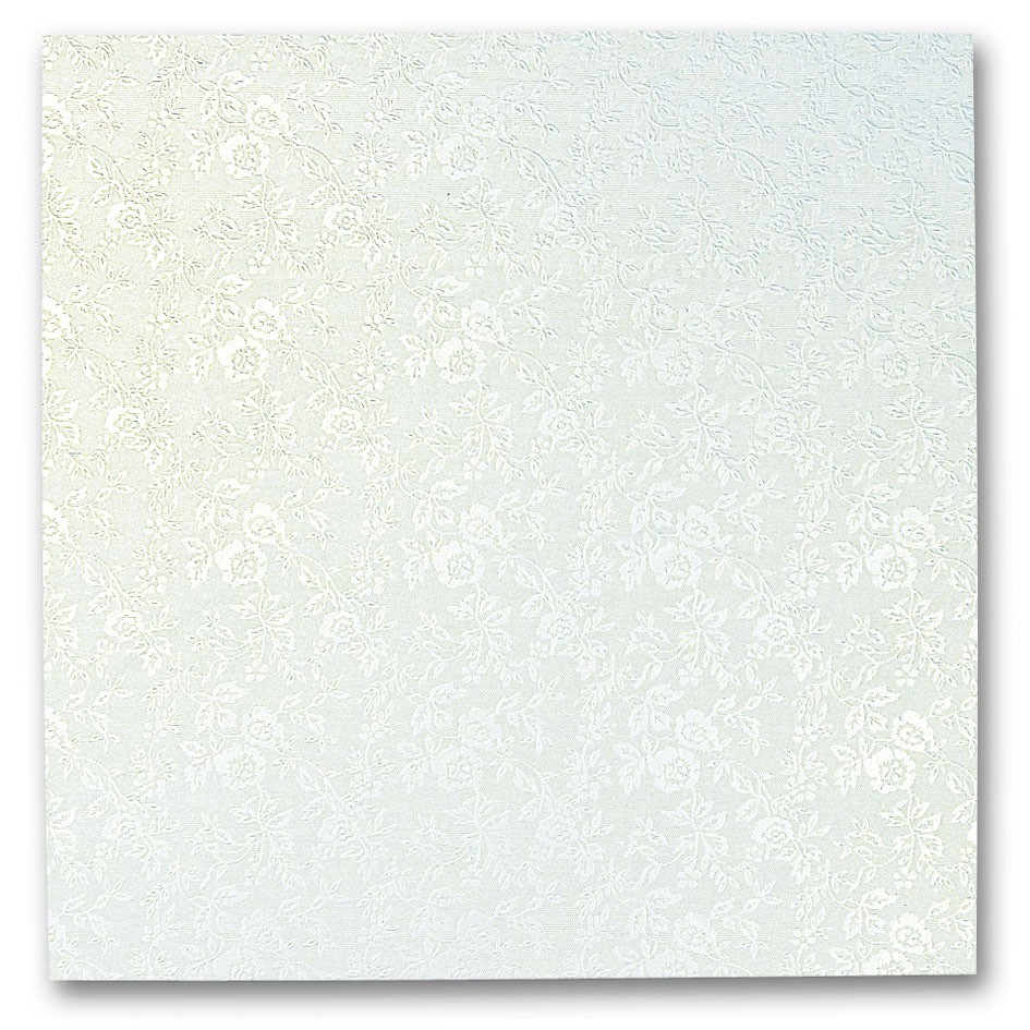 Tortenplatte Quadrat Perlweiss 20 x 20 cm