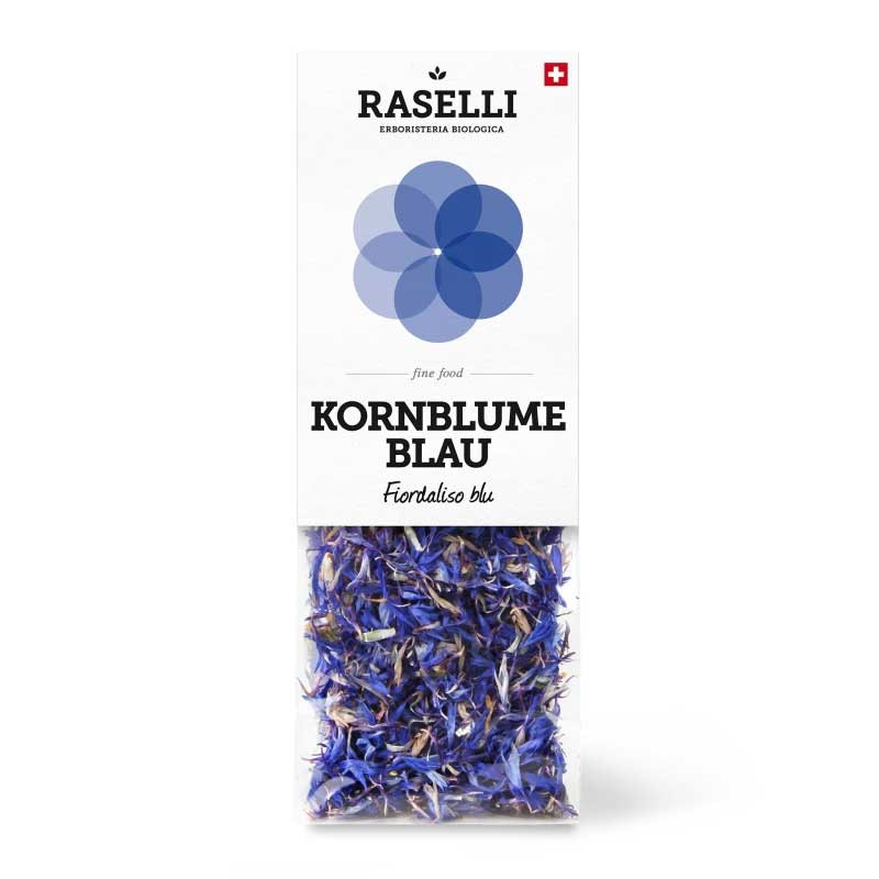 Essbare Bio Kornblumenblüten Blau aus der Schweiz
