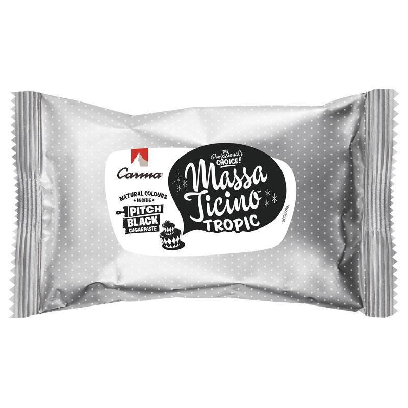 Rollfondant Massa Ticino Sugarpaste Pitch Black, 250 g