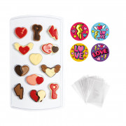 Chocolate mold hearts set