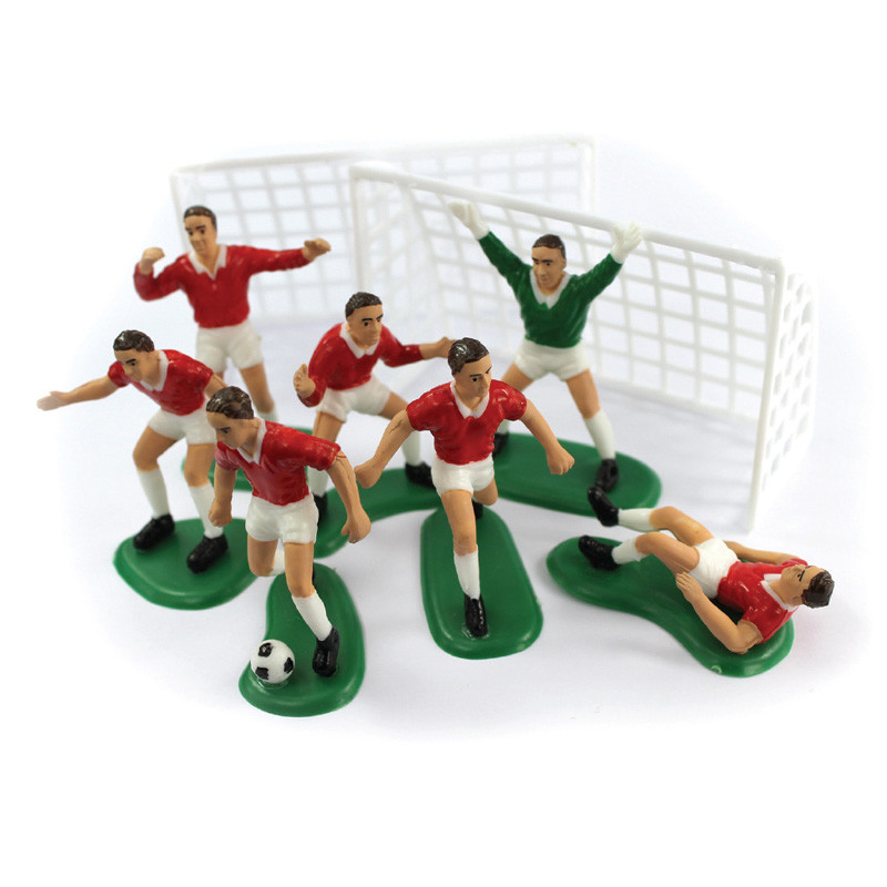 Set di cake topper squadra di calcio rosso