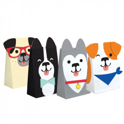 Geschenktüten Hundegesichter, 8 Stück
