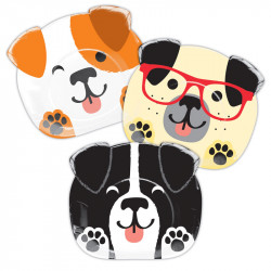 Pappteller Hundegesichter Set, 8 Stück