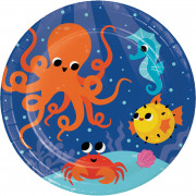 Paper plates underwater party, 8 pieces