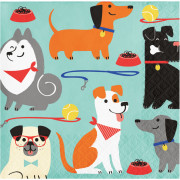 Napkins Dogs Party Small, 16 pieces