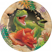 Assiette en carton Dinosaure Petit, 8 pièces