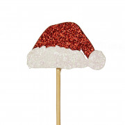 Topper per cupcakes Cappello di Babbo Natale, 12 pezzi