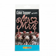 Cake Topper "Mr & Mrs" aspect miroir
