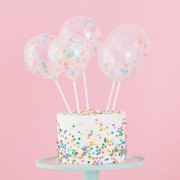Confetti Balloon Pastel Cake Topper, 5 pieces