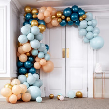 Ballon Girlande Gold und Blau, 200 Stück