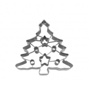 Tannenbaum Ausstecher mit Sternen und Kugeln aus Metall