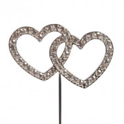  Cake Topper Paire de cœurs aspect diamant