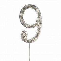 Cake Topper Zahl 9 Diamantoptik