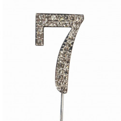 Cake Topper Zahl 7 Diamantoptik