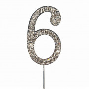 Cake Topper Zahl 6 Diamantoptik