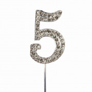 Cake topper number 5 diamond look