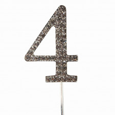 Cake Topper Zahl 4 Diamantoptik
