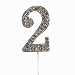 Cake Topper Zahl 2 Diamantoptik
