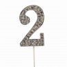 Cake Topper Zahl 2 Diamantoptik