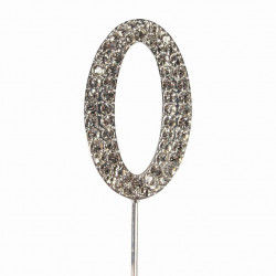 Cake Topper Zahl 0 Diamantoptik