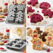 Silicone baking pan gingerbread 6 pieces