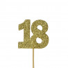Cupcakes Topper Zahl 18 Gold, 12 Stück
