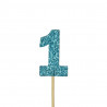Cupcakes Topper Zahl 1 Blau, 12 Stück
