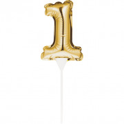 Mini Balloon Cake Topper Number 1 Gold