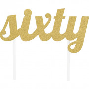 Cake Topper sixty, Gold