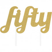 Cake Topper fifty, Gold