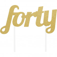 Cake Topper forty, Gold