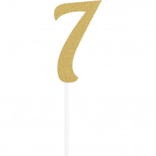 Cake Topper Zahl 7, Gold