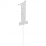 Cake Topper chiffre 1, argent