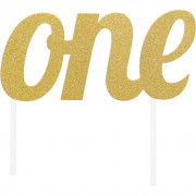 One Cake Topper Gold
