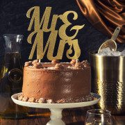 Mr & Mrs Cake Topper Gold