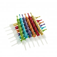 Metallic Kerzen Regenbogen, 12 Stück