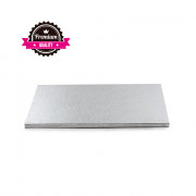 Cake plate rectangular extra strong silver 30 x 40 cm