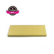 Cake plate rectangular extra strong gold 20 x 30 cm