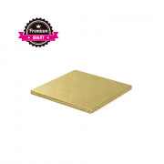 Cake plate square extra strong gold 20 x 20 cm