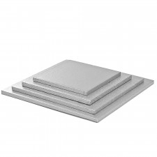 Tortenplatte Quadrat extra stark Silber 20 x 20 cm für den sicheren Transport