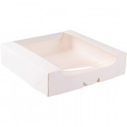 Cake box with window White 20 x 20 x 5 cm