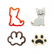 Cookie cutter set cat and paw, 2 pieces