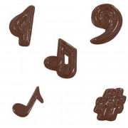 Note musicali in stampo di cioccolato, 11 pezzi