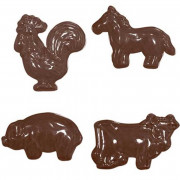 Moule à chocolat Animaux de la ferme, 11 pièces