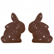 Chocolate mold bunny sitting medium, 4 pieces