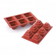 Silicone mold Mini Cake Square 6 pieces