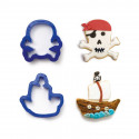 Cookie cutter set skull and pirate ship 2 pieces