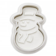Cookie cutter with ejector snowman